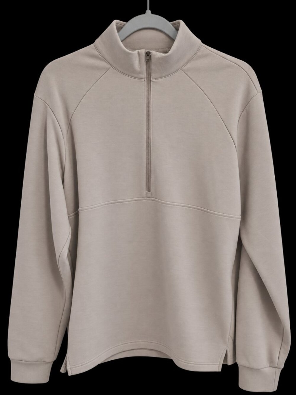 90 Degree by Reflex Men's Scuba Rockaway Half Zip Pullover Tan Large